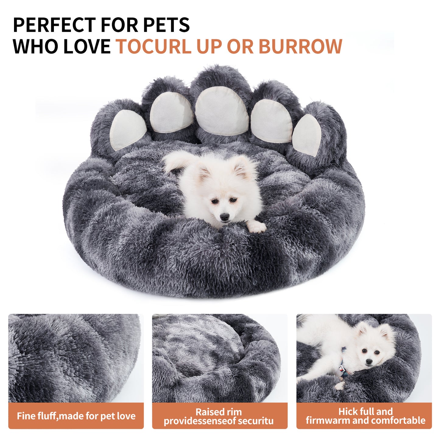 Paw-Shaped Pet Bed For Small And Medium Furry Friends