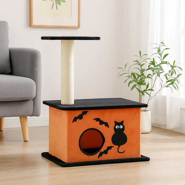 Halloween Cat Tree with a Large Scratching Post