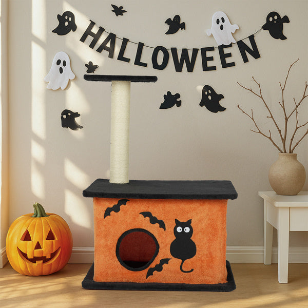 Halloween Cat Tree with a Large Scratching Post