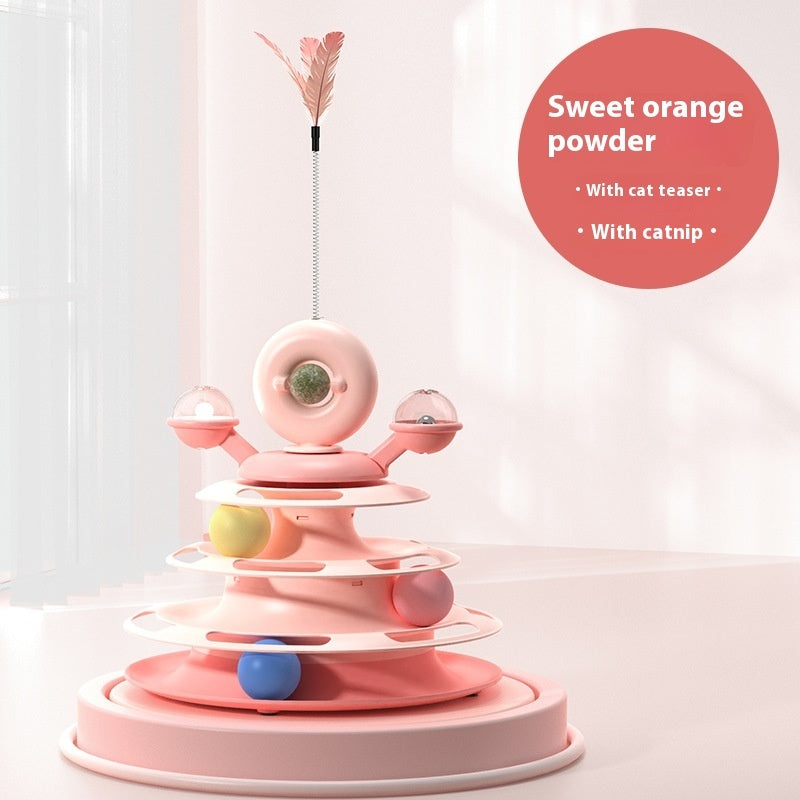 4-Level Cat Interactive Toy Tower