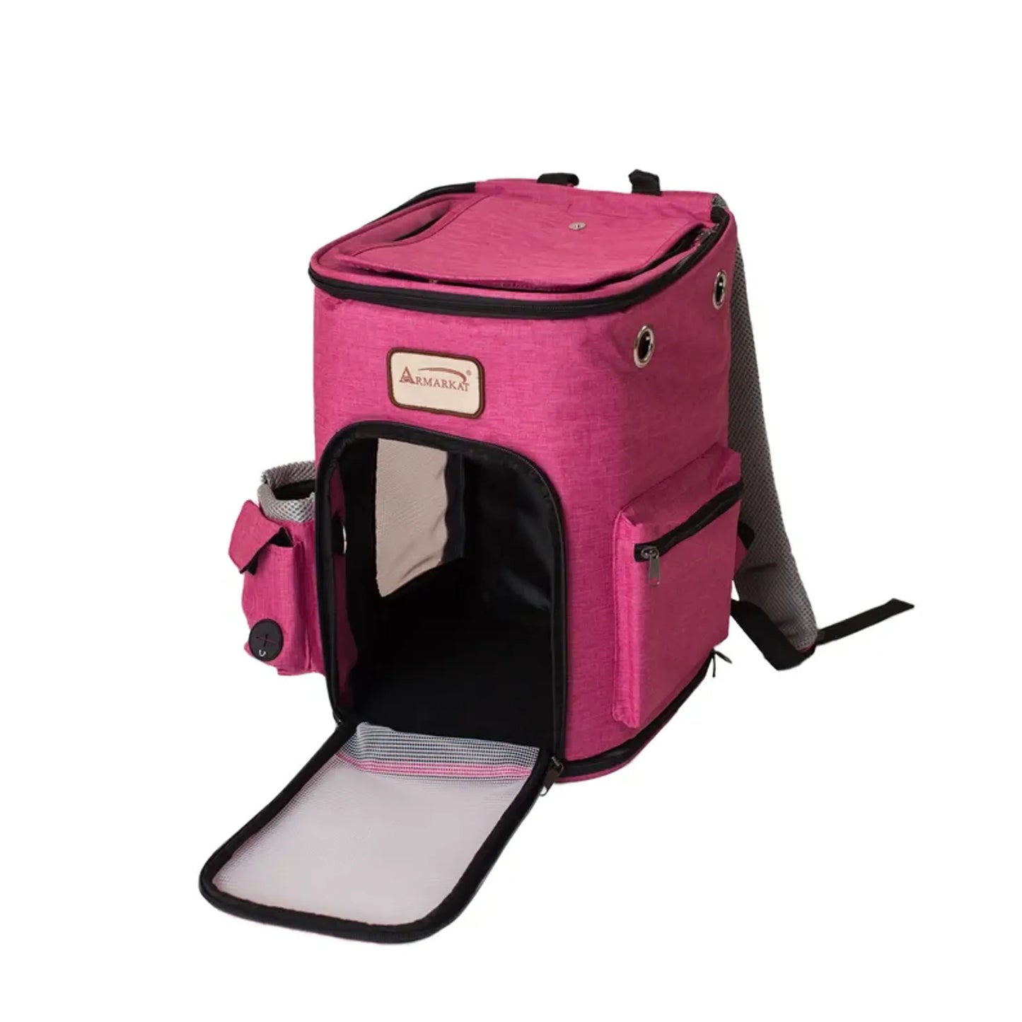 Armarkat Pets Backpack Pet Carrier in Pink and Grey