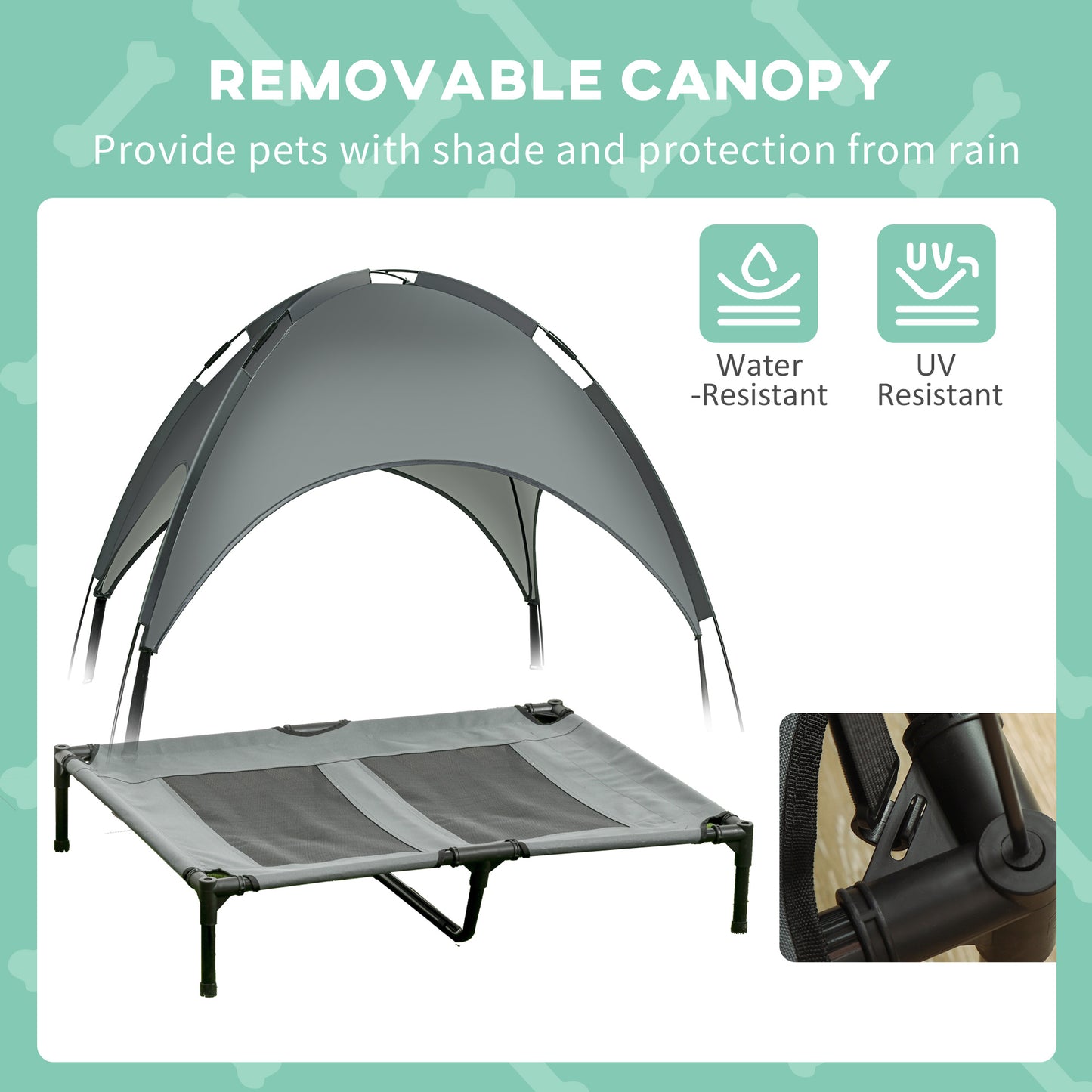 Elevated Dog Bed with Removable Canopy