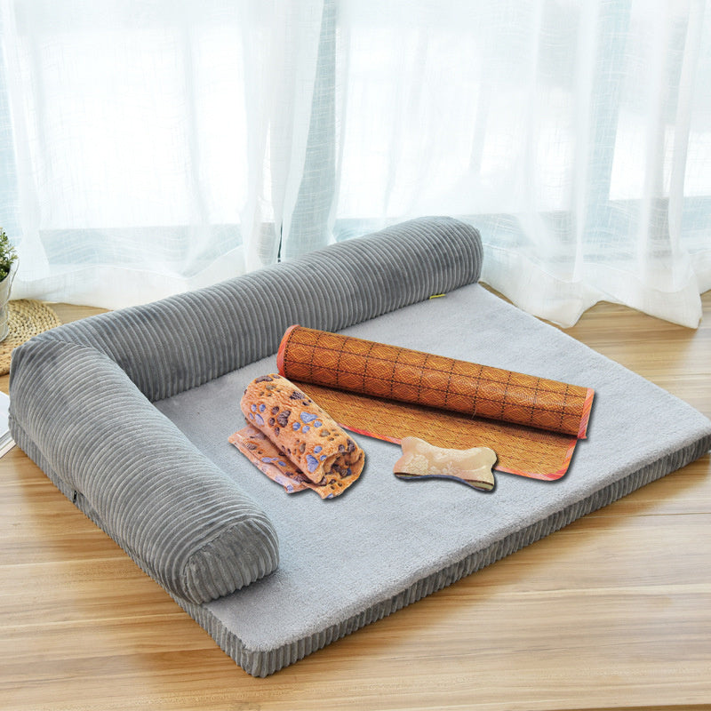 Pet Dog Bed - Bilateral with 3 sides