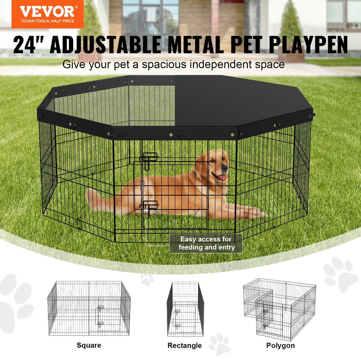 VEVOR Dog Playpen - Indoor/Outdoor