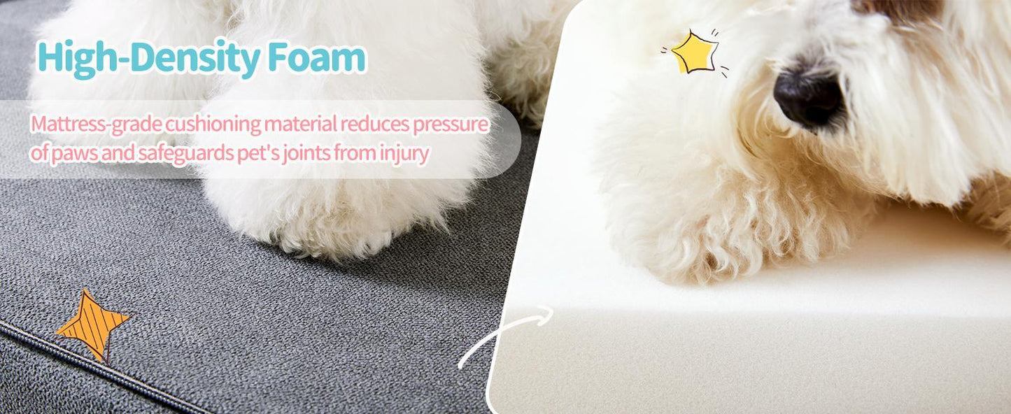Pet Stairs - Four Step - Soft Gray