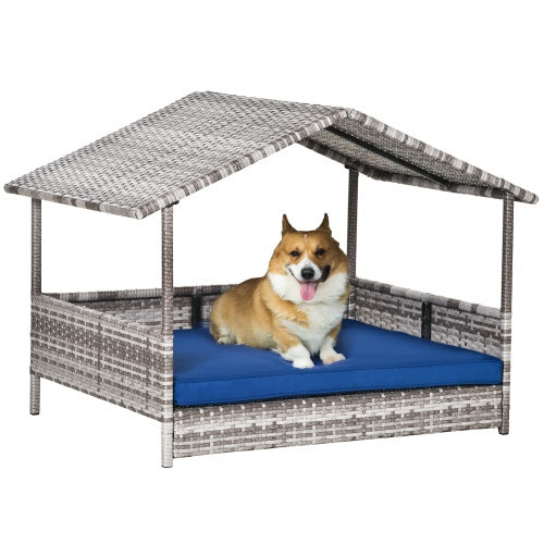 Rattan Pet House With Canopy
