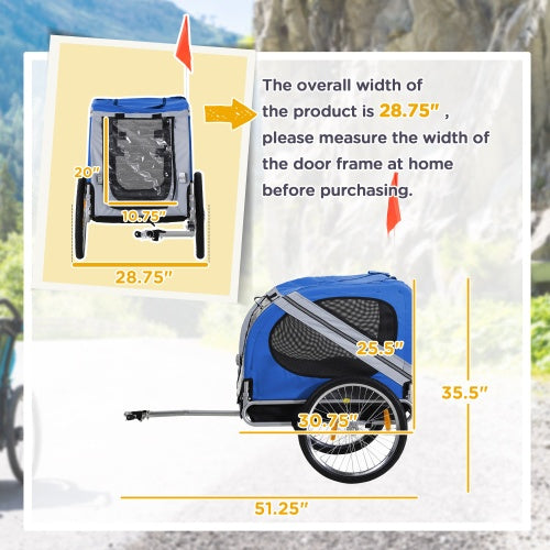 Dog Bike Trailer Pet Cart By Aesom