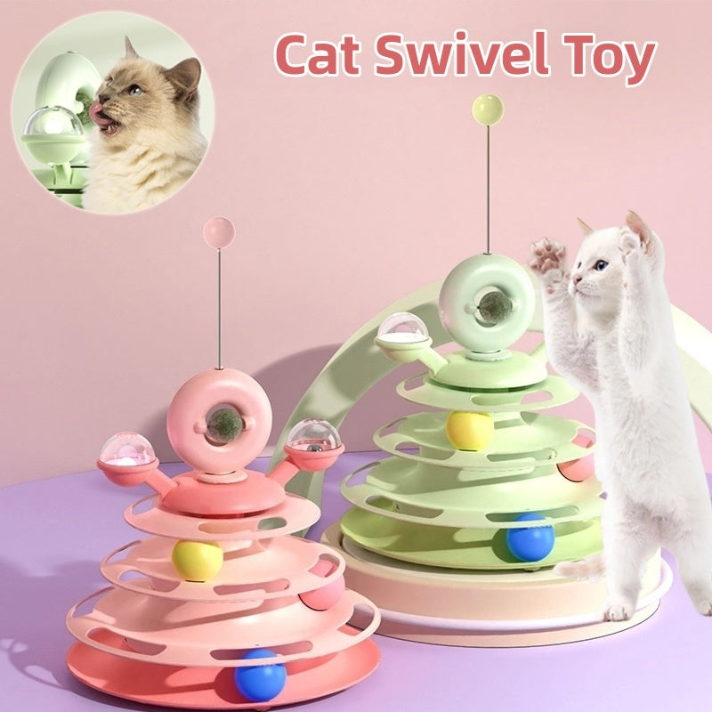 4-Level Cat Interactive Toy Tower