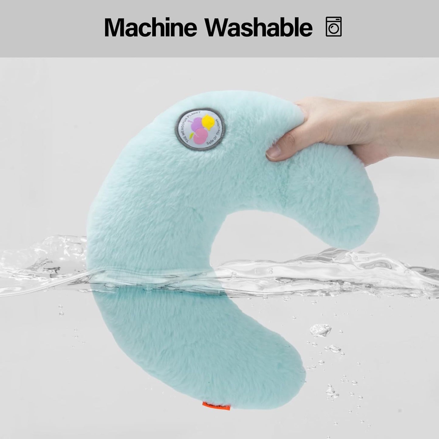 MEWOOFUN U-Shaped Orthopedic Blue Pet Pillow