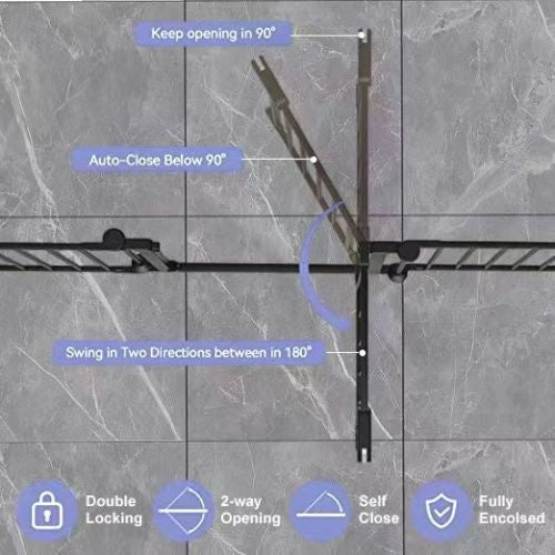 Black Safety Gate - 6 Panels - Play Fence With Door