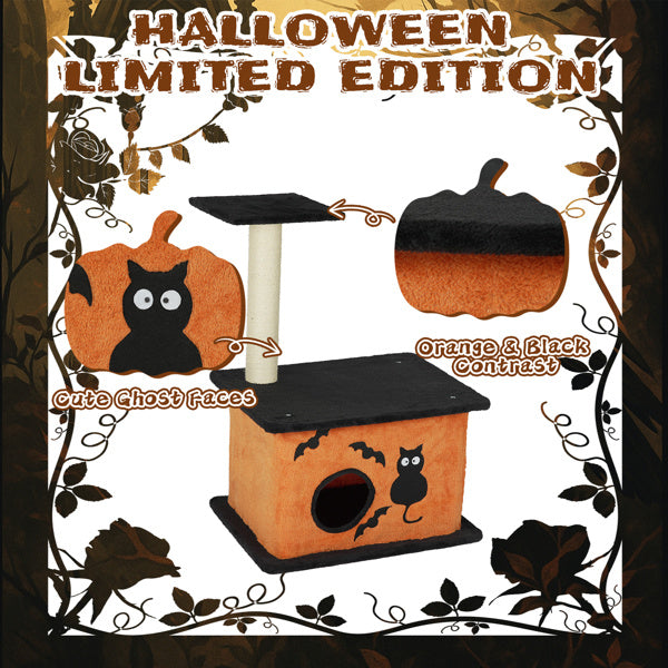 Halloween Cat Tree with a Large Scratching Post