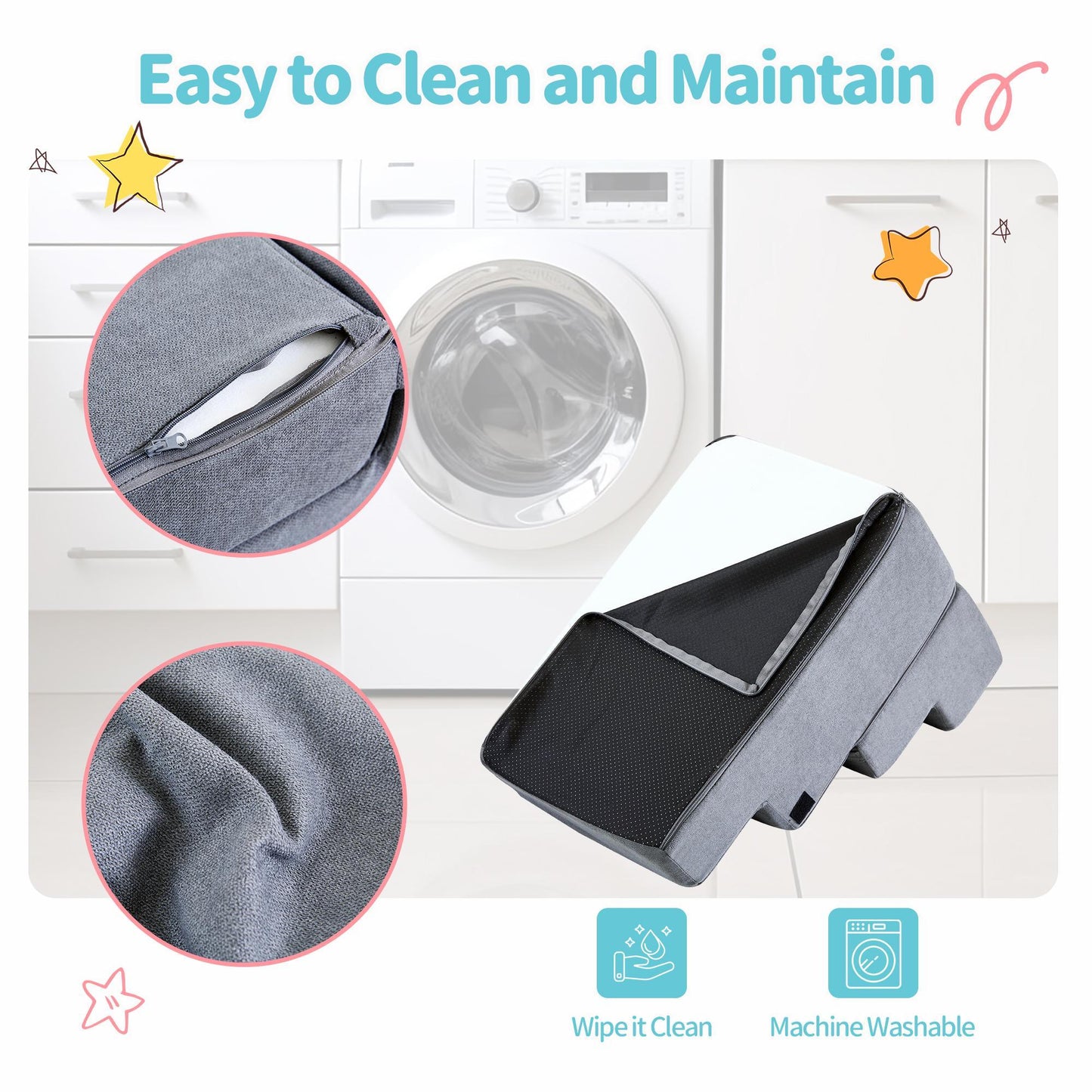 Pet Stairs - Four Step - Soft Gray