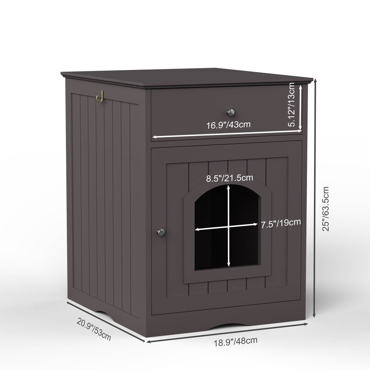 Wooden Cat Litter Box Side Table