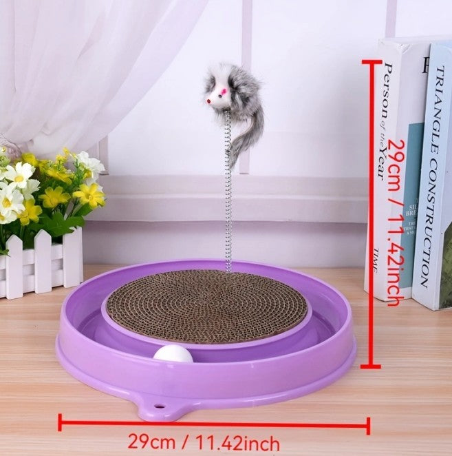 Multi-functional Cat Scratching Board With Ball Track