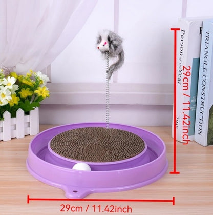 Multi-functional Cat Scratching Board With Ball Track