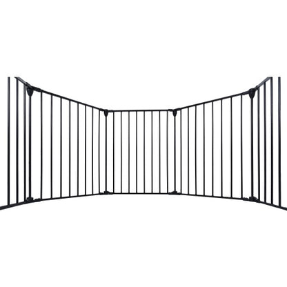 Black Safety Gate  - 6 Panels  - Play Fence With Door