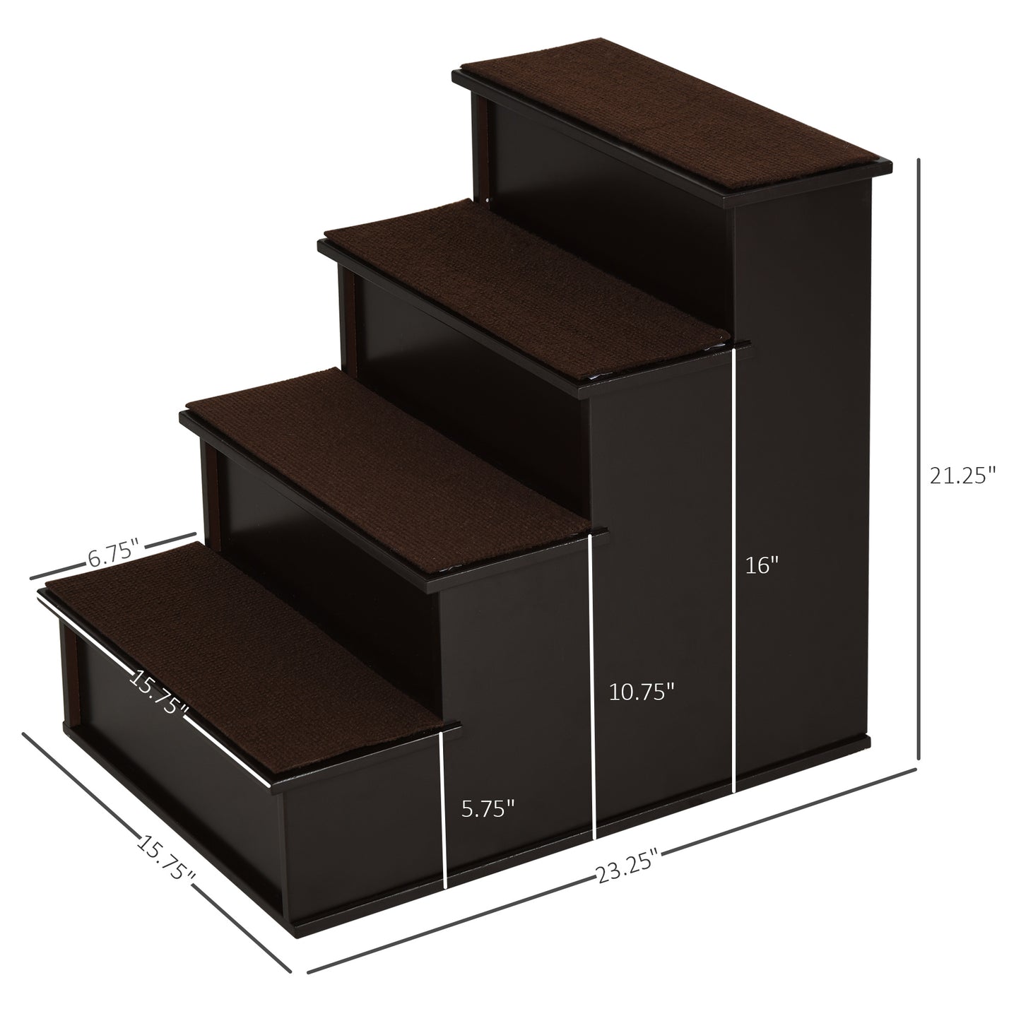 Pet Stairs For Bed or Couch - Dark Brown