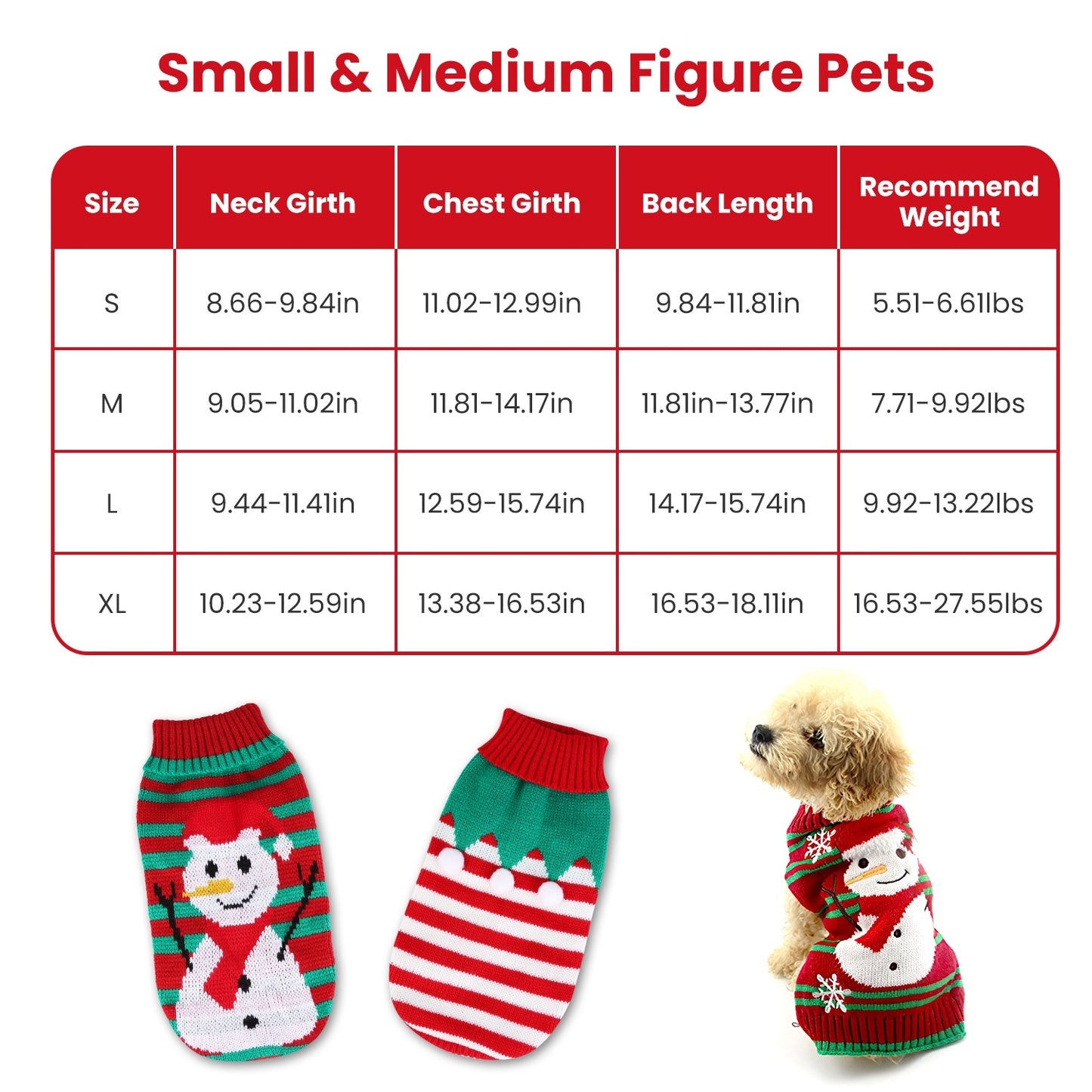 1Pc Pet Christmas Turtleneck Sweater for dogs and cats