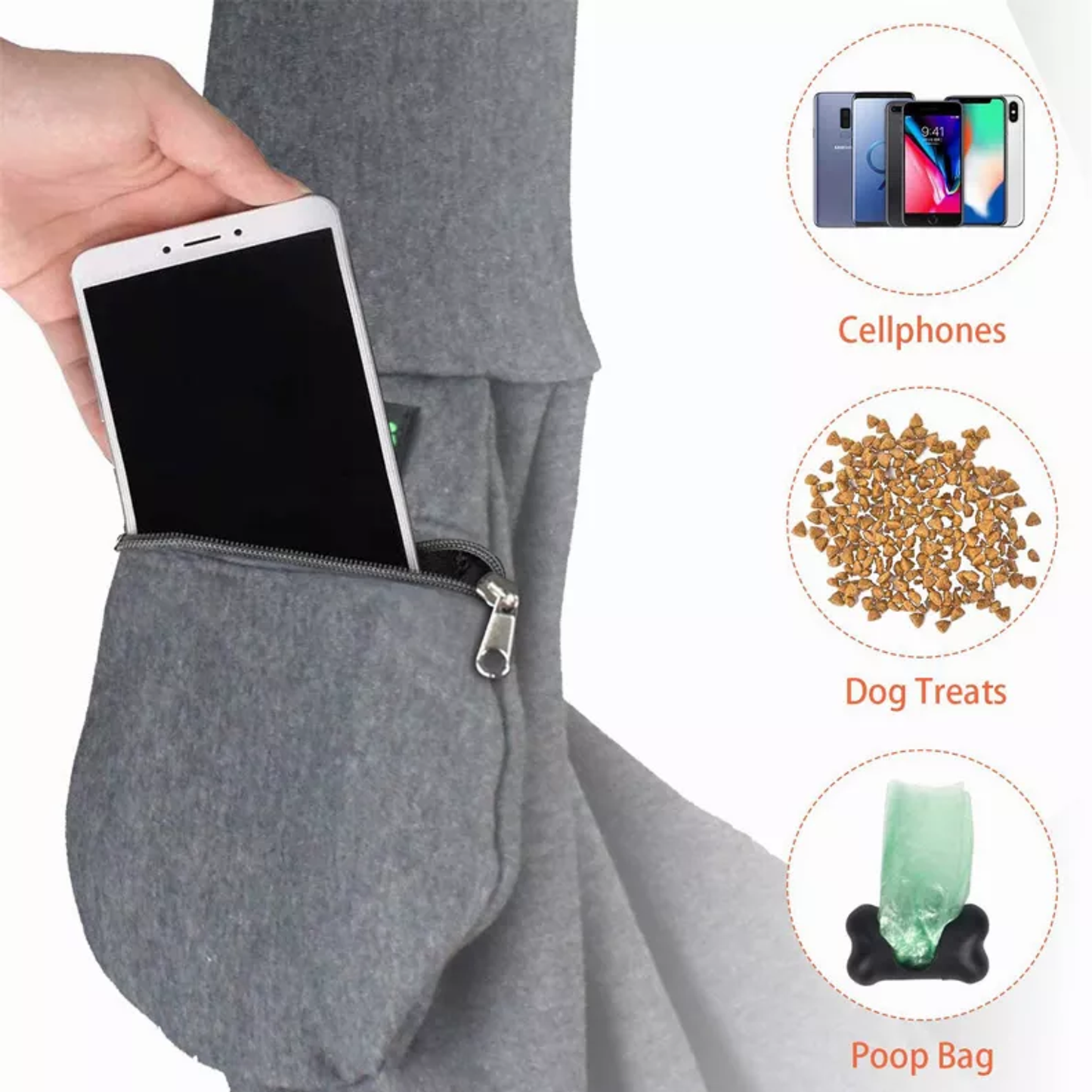 Hands-Free Pet Sling for Small Dog or Cat By JESPET