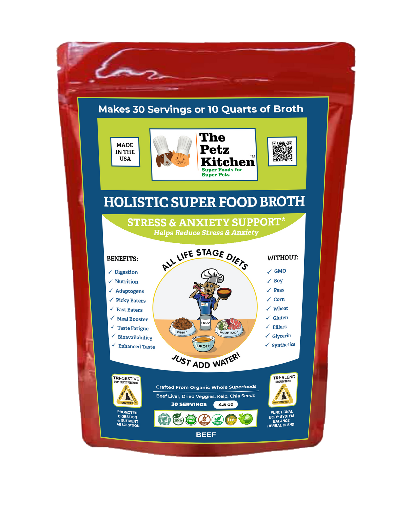 Super Food Broth Stress & Anxiety Support For Dogs & Cats