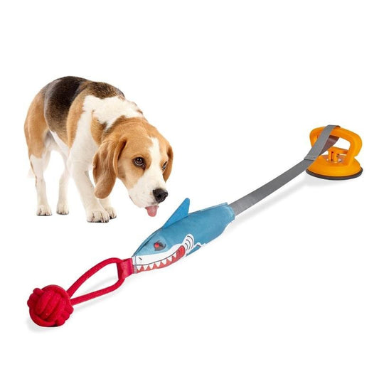 Interactive Shark-Shaped Pet Toy With Suction Cup