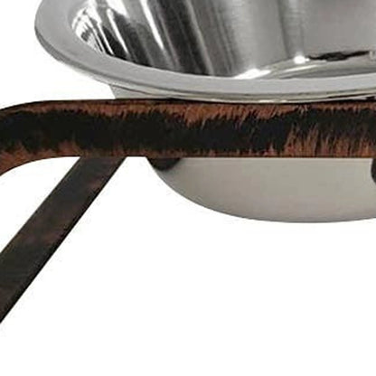 Rustic, Elevated Two Bowl Dog Feeding Station