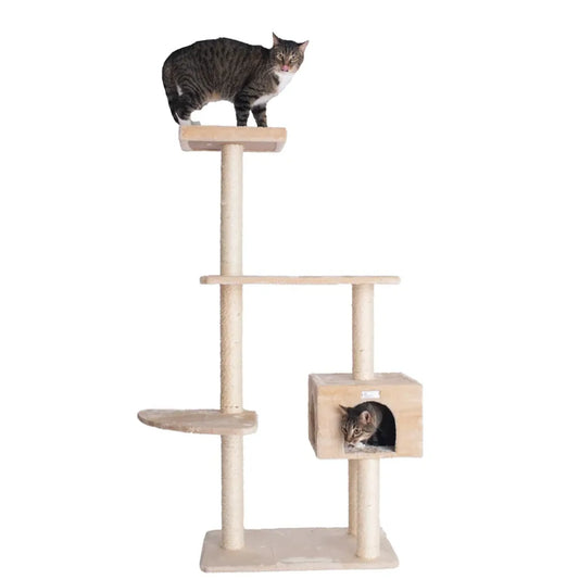 GleePet 57-Inch Cat Tree Real Wood Cat Perch