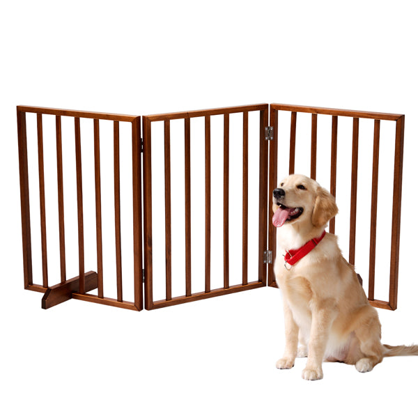24-Inch Brown Foldable Pet Fence