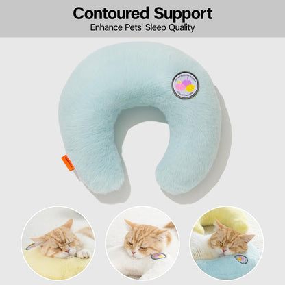MEWOOFUN U-Shaped Orthopedic Blue Pet Pillow