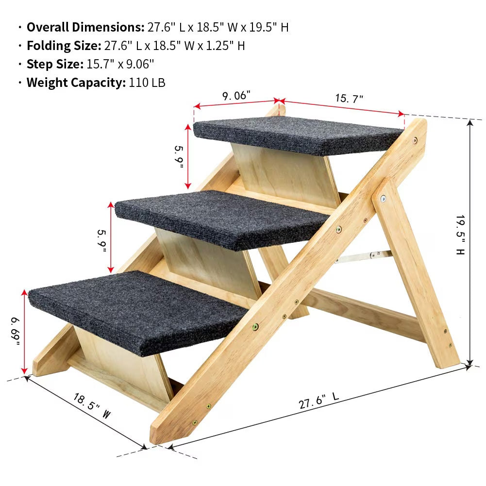 Foldable 3 - Level Dog Stairs & Ramp