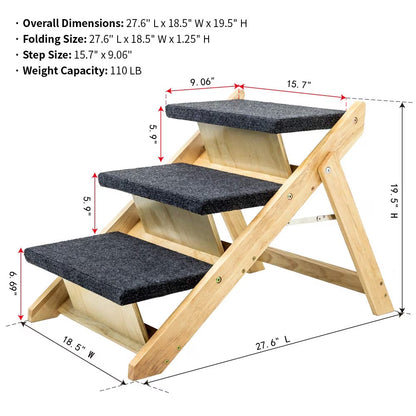 Foldable 3 - Level Dog Stairs & Ramp