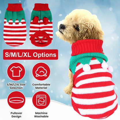 1Pc Pet Christmas Turtleneck Sweater for dogs and cats