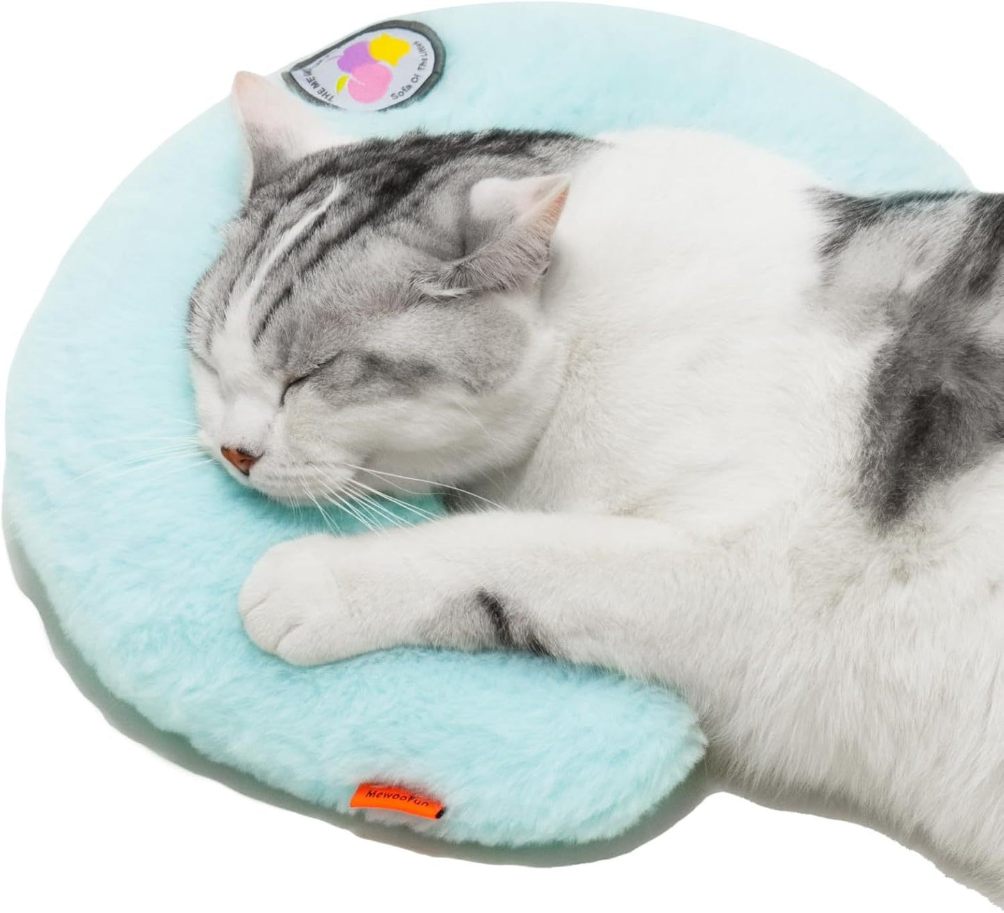 MEWOOFUN U-Shaped Orthopedic Blue Pet Pillow