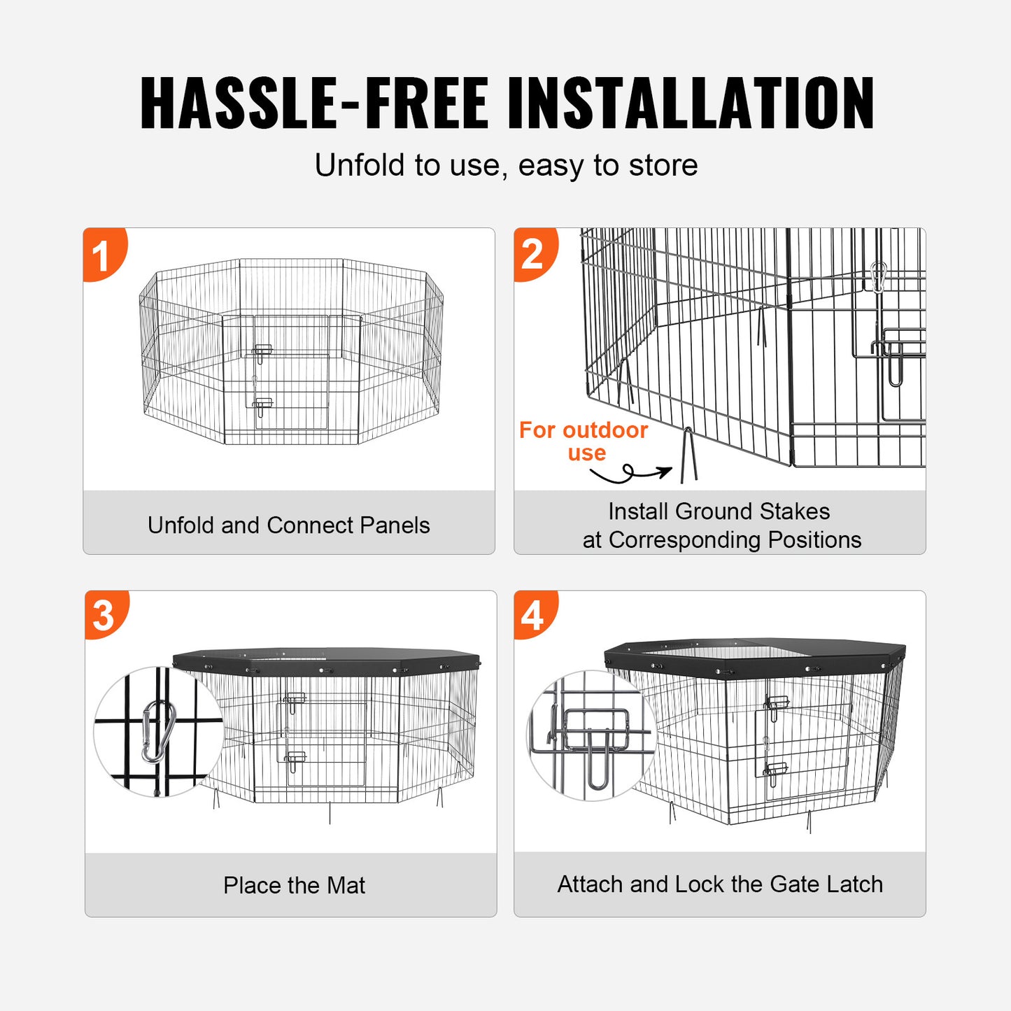 VEVOR Dog Playpen - Indoor/Outdoor