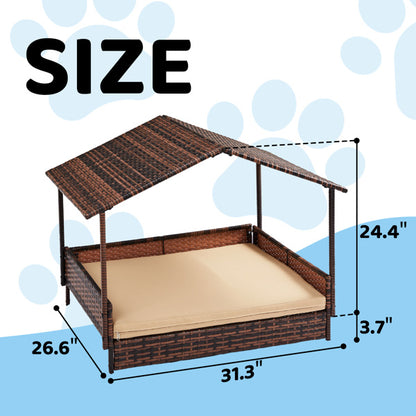 Herringbone Rattan Cat And Dog House