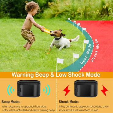 Electric Dog Fence System With (2) Collars