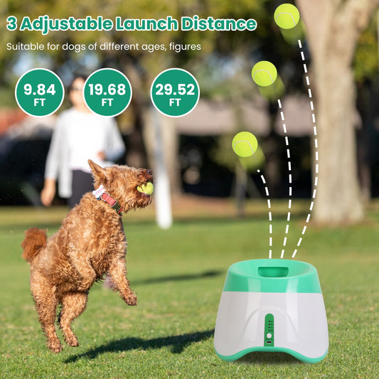 1Pc Automatic Dog Ball Launcher With 6 Tennis Balls