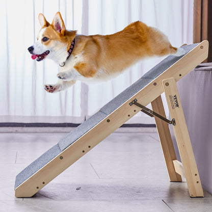 2-in-1 Foldable, 4-Step Wooden Dog Stair-Ramp For Beds, Sofa And Cars - Up To 150 Lbs