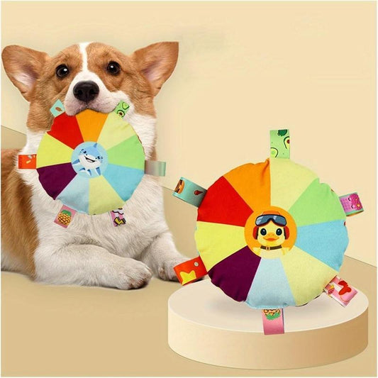 Interactive Plush Pet Dog Flying Discs Chew Toys