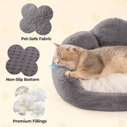 MEWOOFUN Small Dog and Cat Bed - Grey