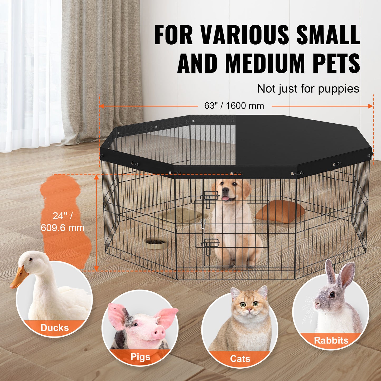 VEVOR Dog Playpen - Indoor/Outdoor