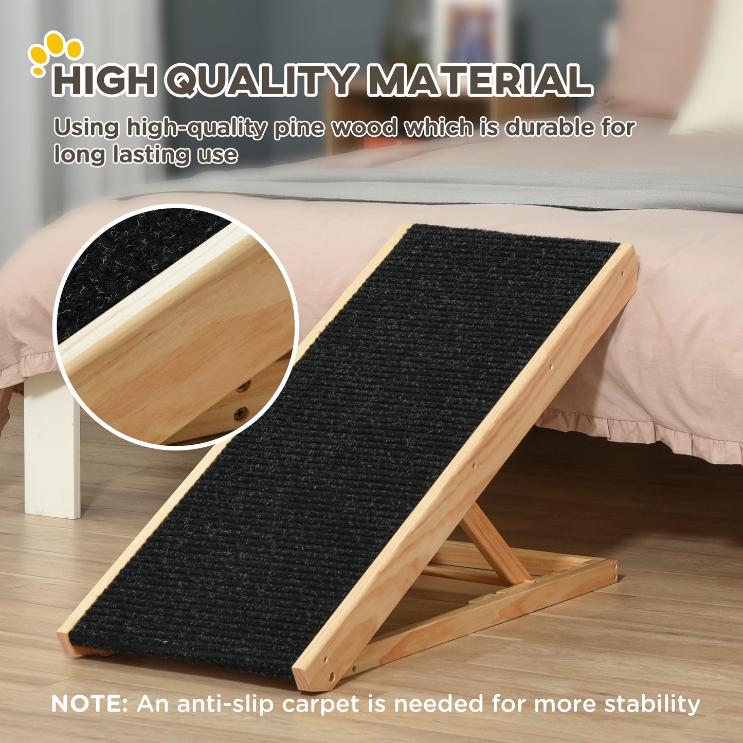 Elevated Dog Ramp for Bed or Couch