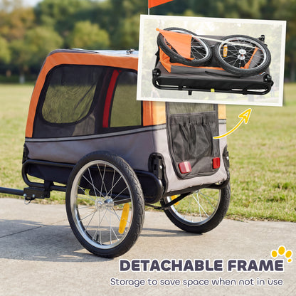 Dog Bike Trailer, Pet Cart Bicycle Carrier with 2 Entrances