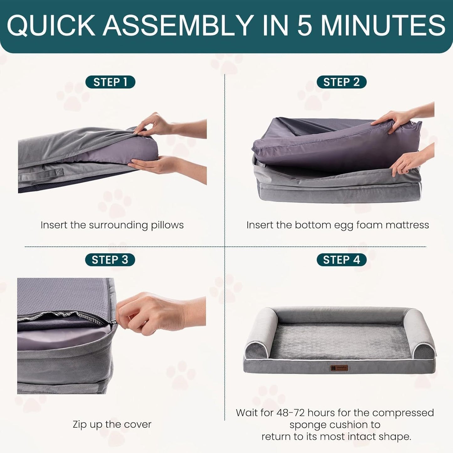Orthopedic Dog Bed For Medium Pets by Mewoofun