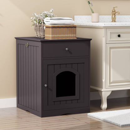Wooden Cat Litter Box Side Table
