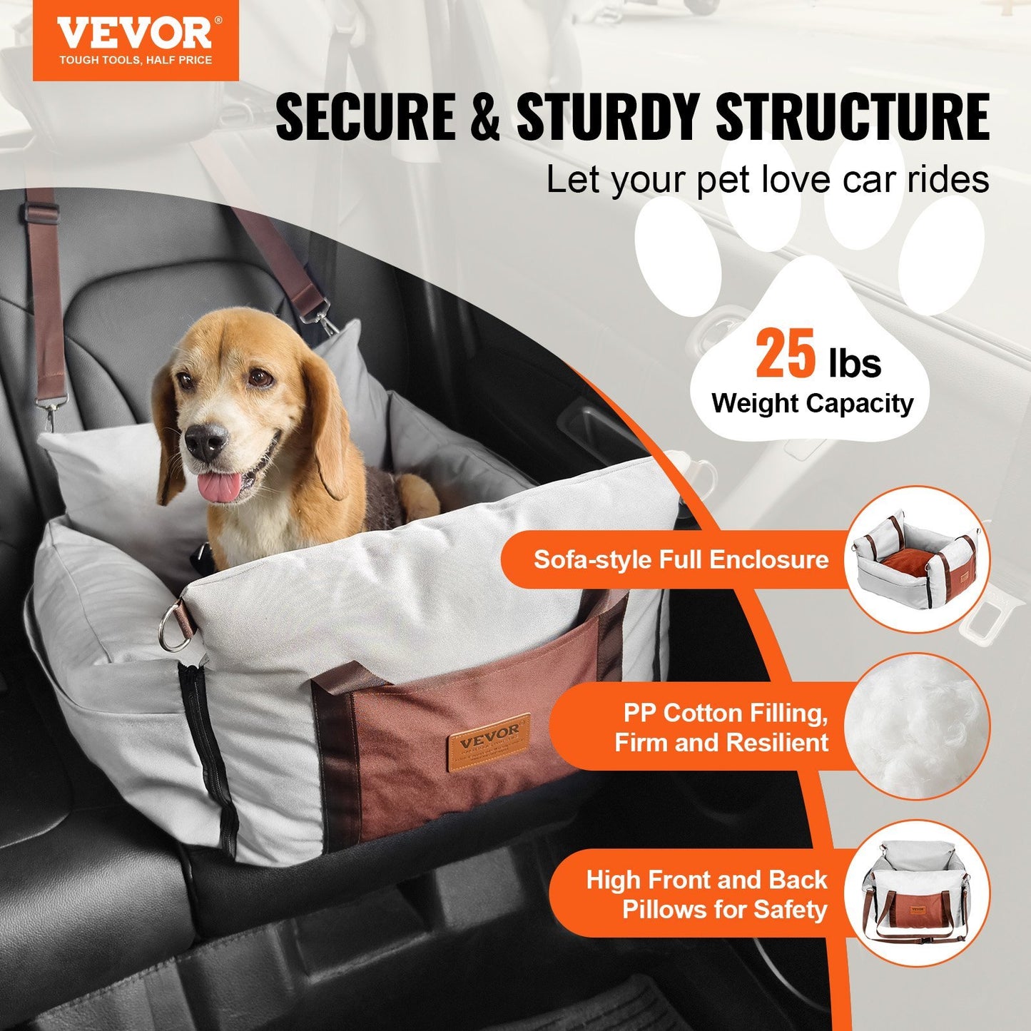 VEVOR Dog Booster Car Seat  - 25lbs Weight Capacity