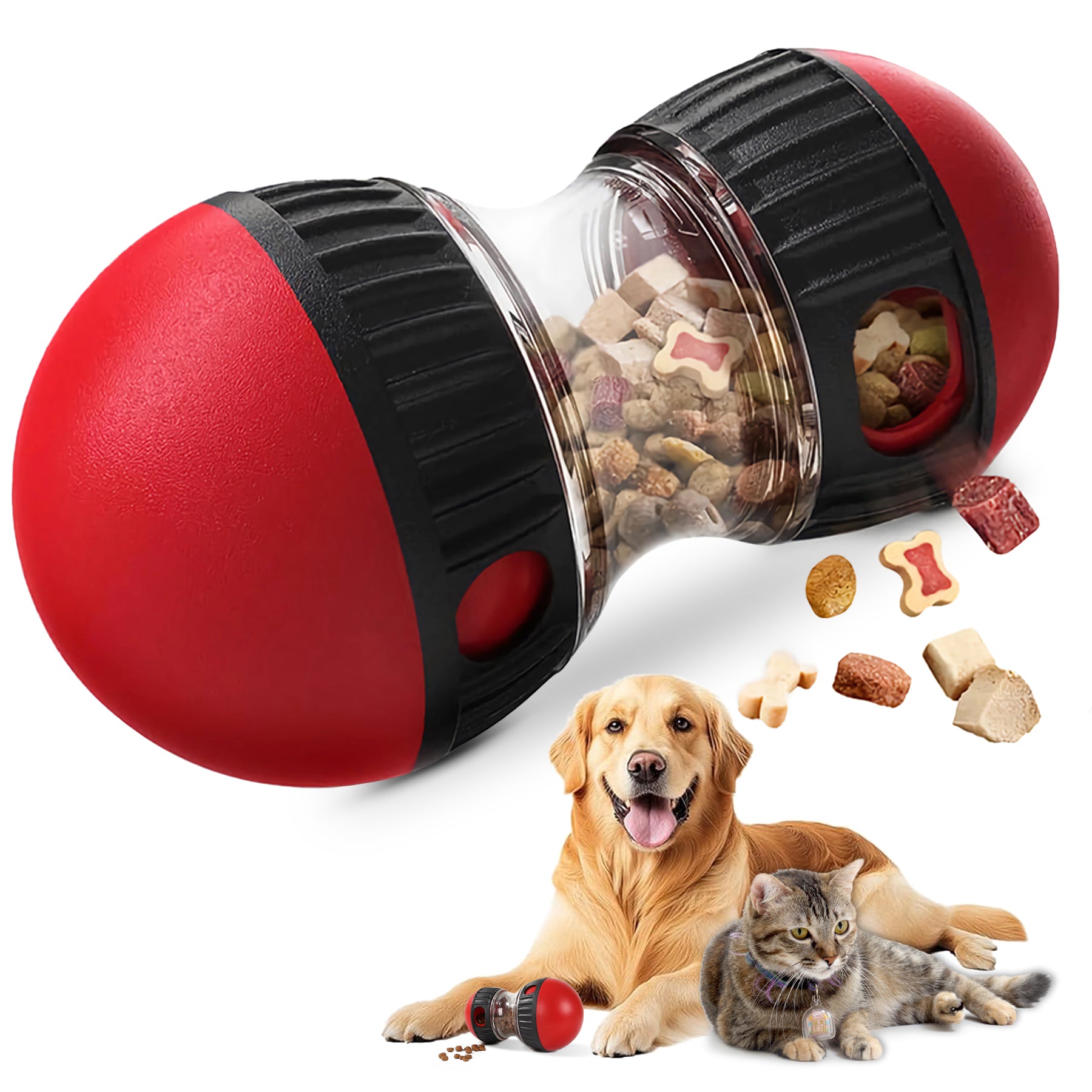 Dog or Cat Puzzle Toy, Adjustable Treat Dispensing Ball