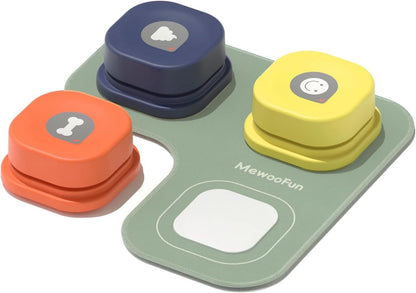 MEWOOFUN Dog Talking Mat Set With 3 Recordable Buttons