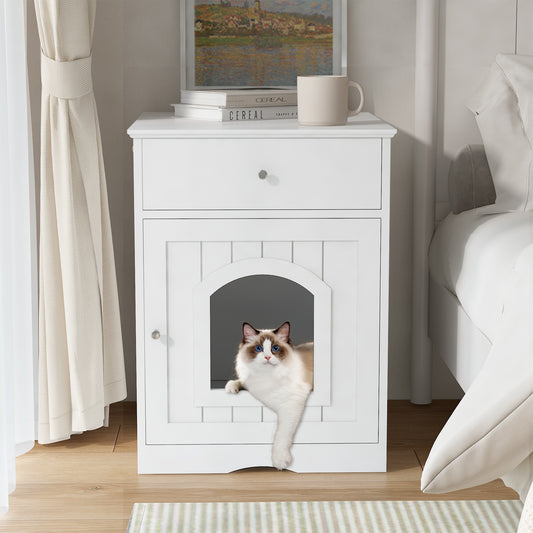 Wooden Pet Litter Box With Drawers