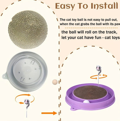 Multi-functional Cat Scratching Board With Ball Track